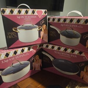 Paris Hilton White and Gold Cookware Set